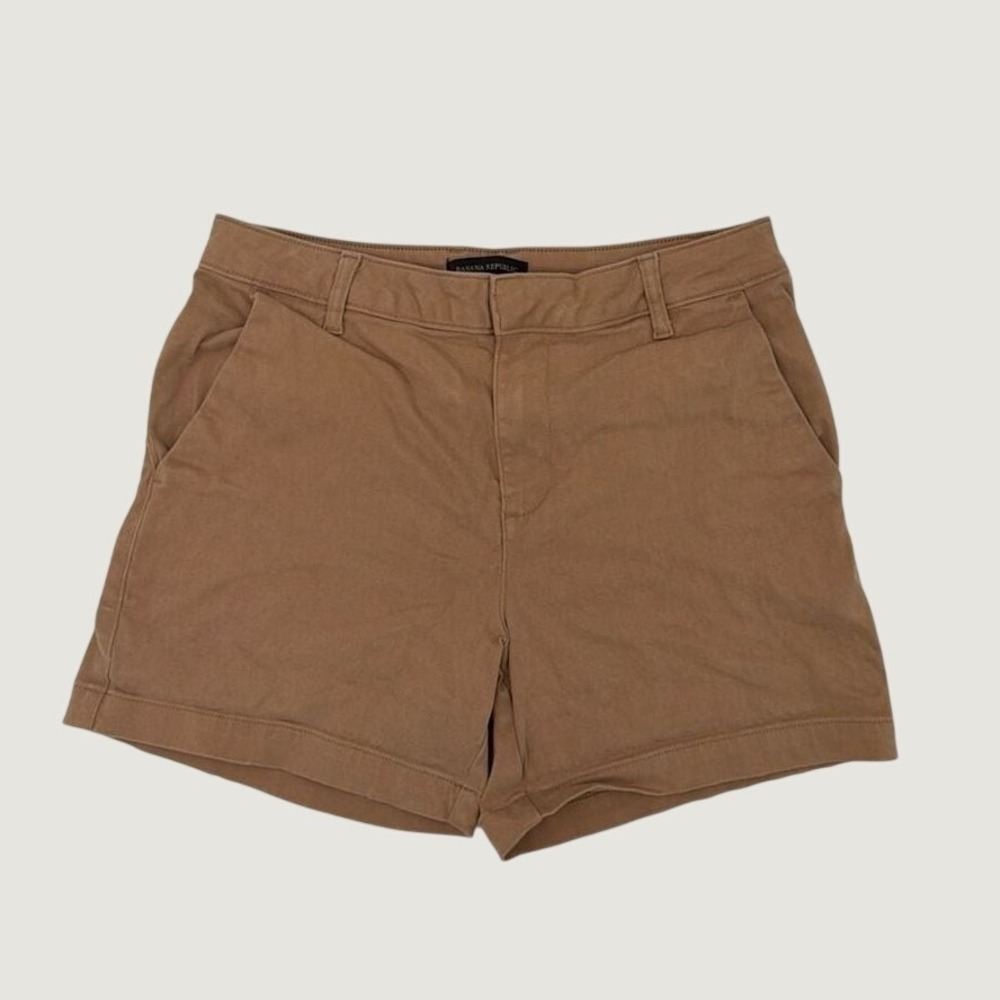 Banana Republic Chino Shorts 10‎ Casual Twill Mid Rise Brown Tan